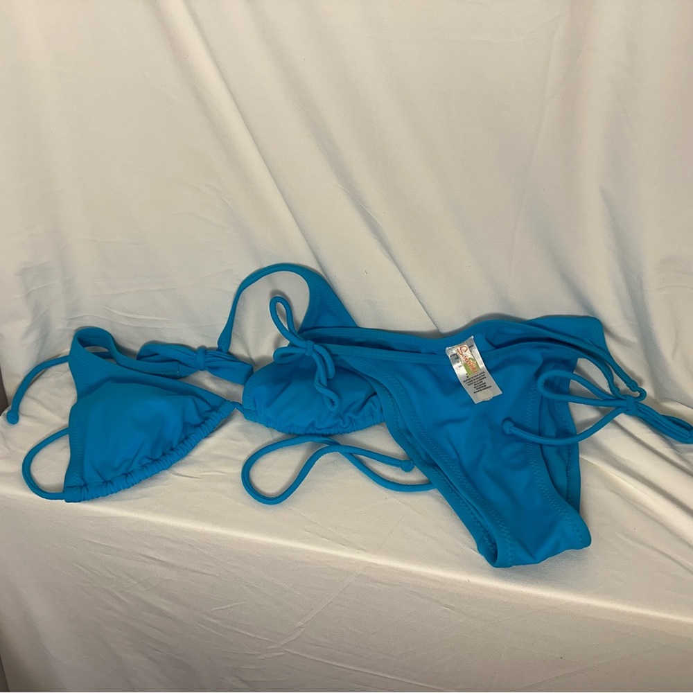 Smoothies Vintage String Style Blue Bikini